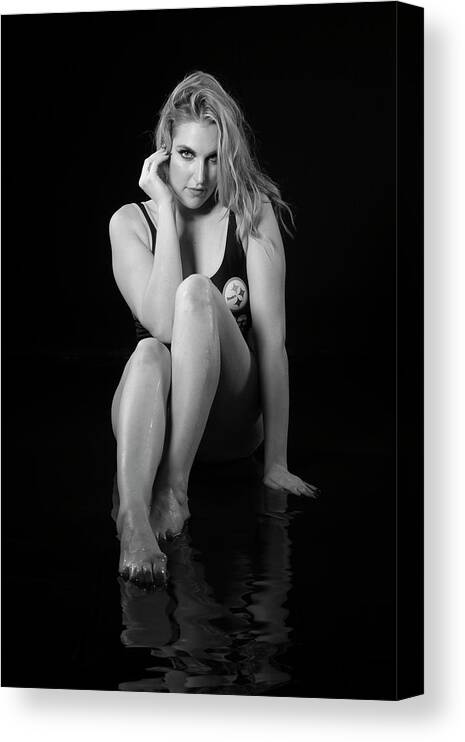 Implied Nude Canvas Print featuring the photograph Rose--watershoot by La Bella Vita Boudoir