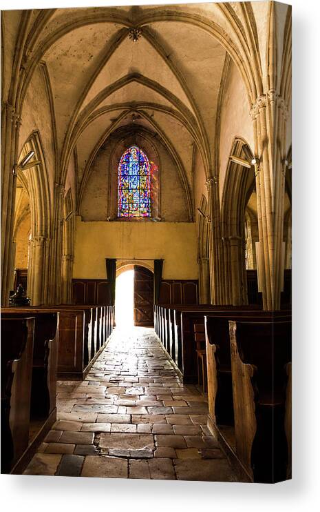 Stained Glass Canvas Print featuring the photograph Sainte Mere Eglise Light by John Daly