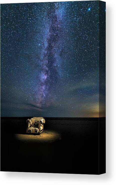 Milky Way Canvas Print featuring the photograph Salt Flats Milky Way Chair by Michael Ash
