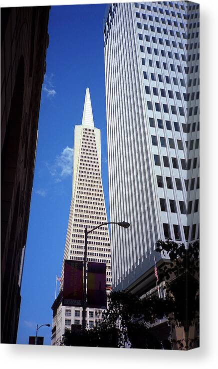 America Canvas Print featuring the photograph San Francisco - Transamerica Pyramid Building by Frank Romeo