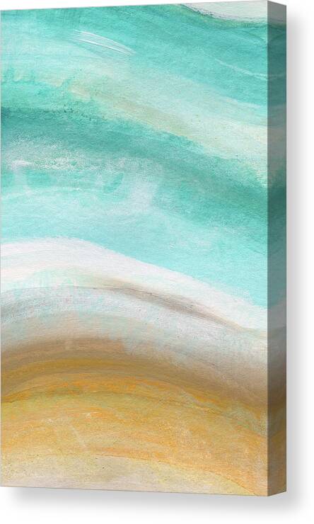 Beach Canvas Print featuring the painting Sand and Saltwater- Abstract Art by Linda Woods by Linda Woods