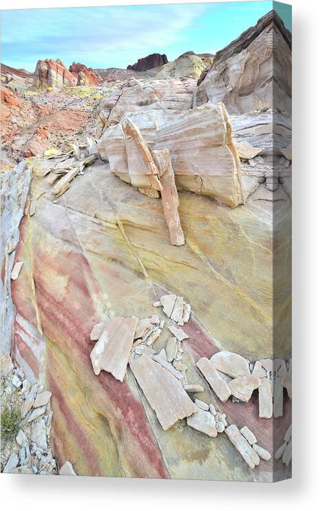 Valley Of Fire State Park Canvas Print featuring the photograph Sandstone Rainbow in Valley of Fire by Ray Mathis