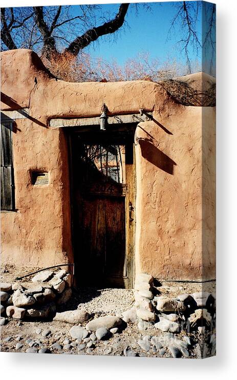 American Southwest Canvas Print featuring the photograph Santa Fe Door by Jacqueline M Lewis