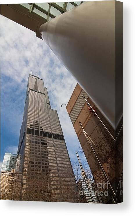 Sears Tower Canvas Print featuring the photograph Sears Tower from across the street by Sven Brogren