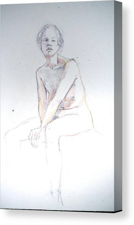 Full Figure Canvas Print featuring the painting Seated Study 2 by Barbara Pease