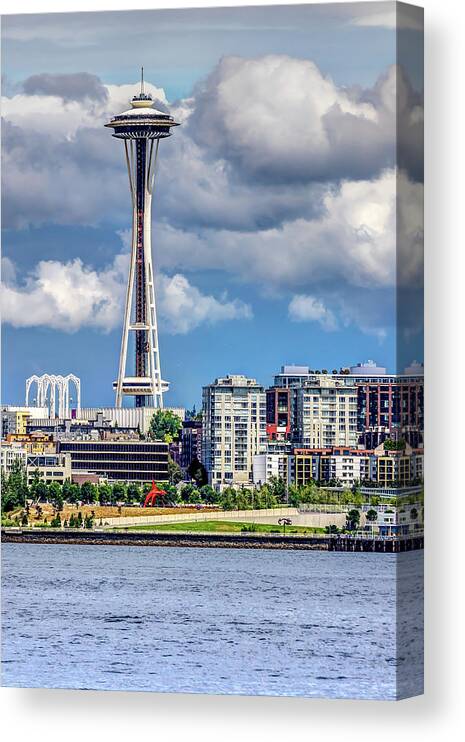Seattle Canvas Print featuring the photograph Seattle Space Needle HDR by Rob Green