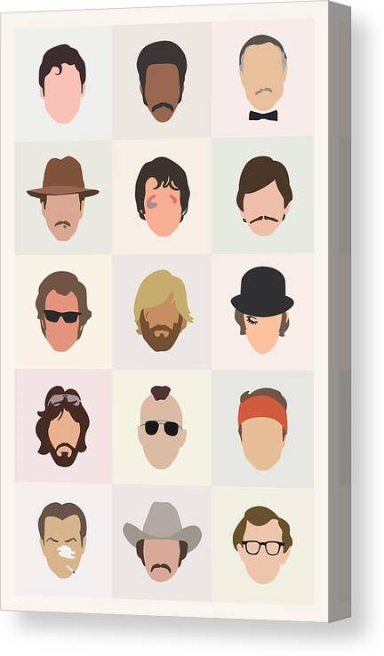 1970s Canvas Print featuring the digital art Seventies Movie Dudes by Mitch Frey