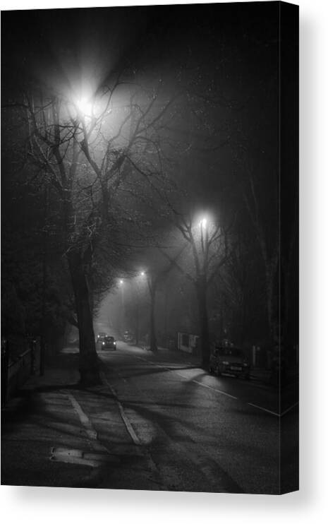 Fog Canvas Print featuring the photograph Street Noir by Dorit Fuhg