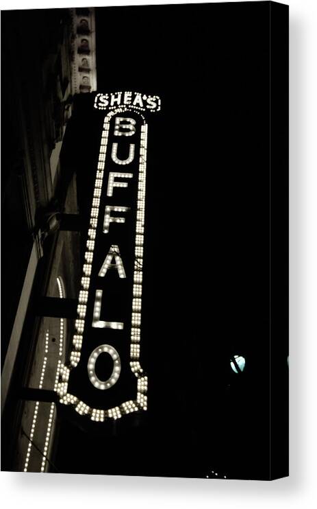 Buffalo Theatre District Canvas Print featuring the photograph Shea's Buffalo by Guy Whiteley