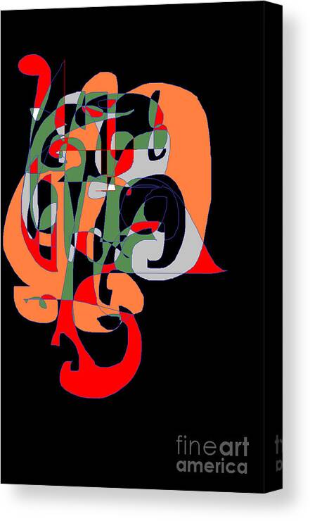 Abstract Digital Geometric Art Canvas Print featuring the digital art Signs or Symbols by Nancy Kane Chapman