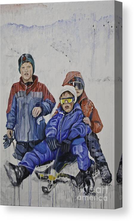 Sledge Canvas Print featuring the painting Sledgers by James Lavott