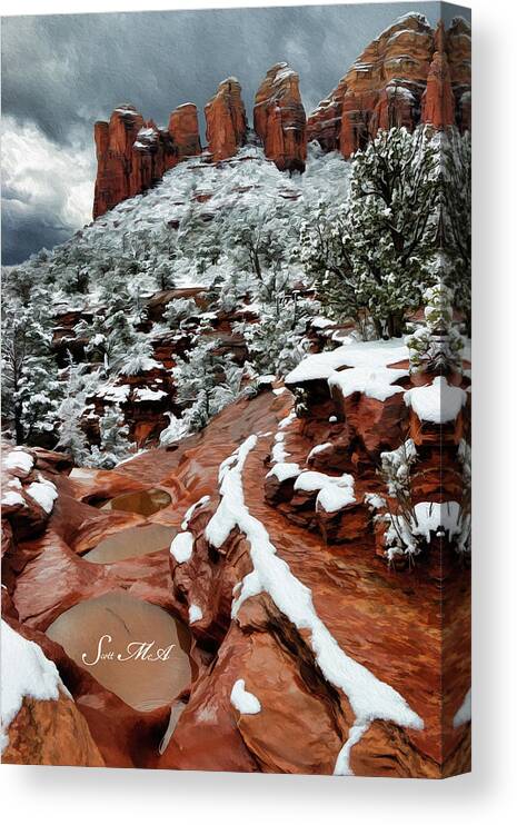 Sedona Canvas Print featuring the photograph Snow 06-068 Soldiers by Scott McAllister