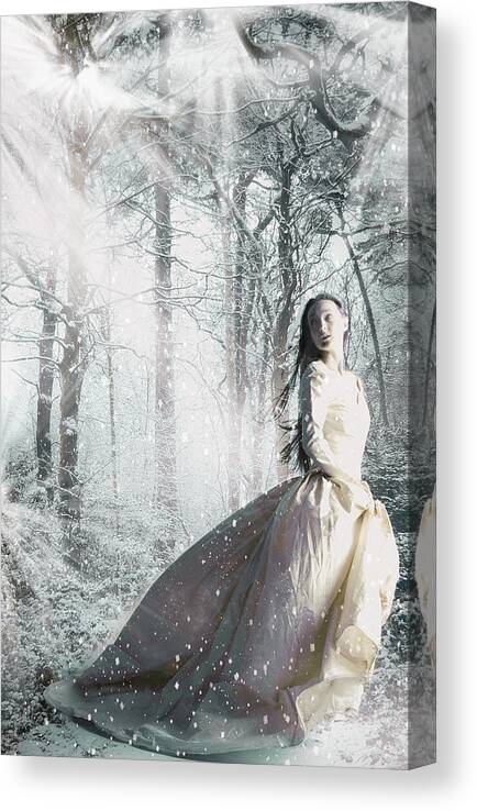 Snow Canvas Print featuring the digital art Snowbound by Veronica Riga