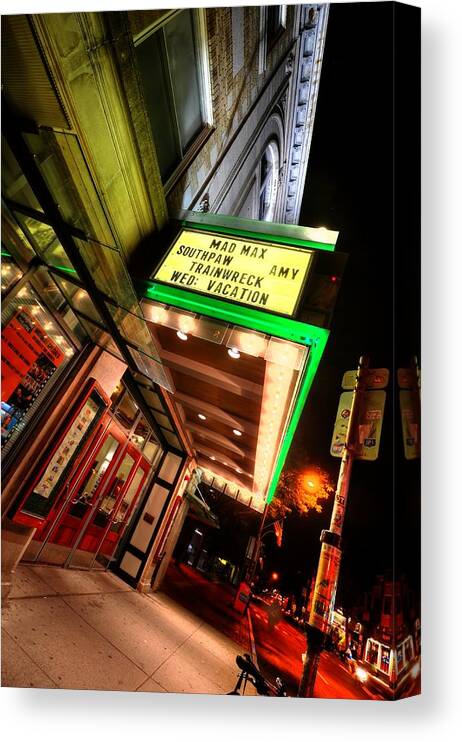 Somerville Canvas Print featuring the photograph Somerville Theater in Davis Square Somerville MA Side View by Toby McGuire