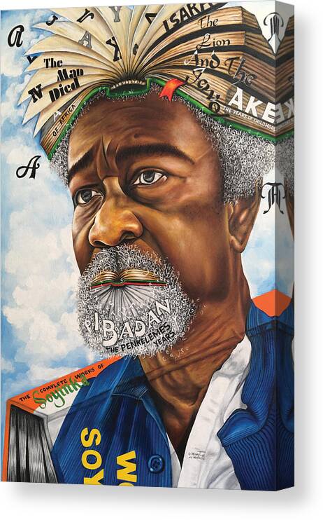 Author Canvas Print featuring the painting SOYINKA An African Literary Icon by O Yemi Tubi