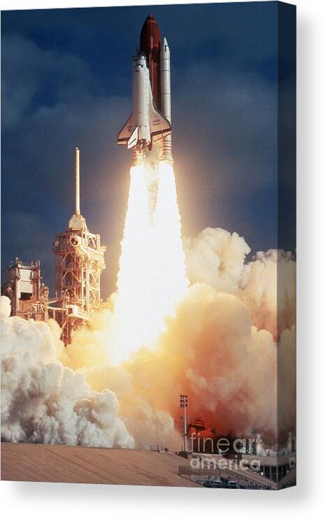 1990 Canvas Print featuring the photograph Space Shuttle Launch by Granger