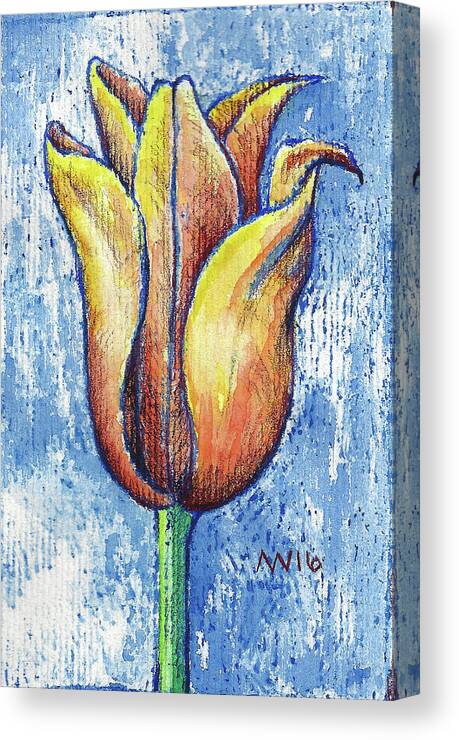 Tulips Canvas Print featuring the mixed media Spring Tulip by AnneMarie Welsh