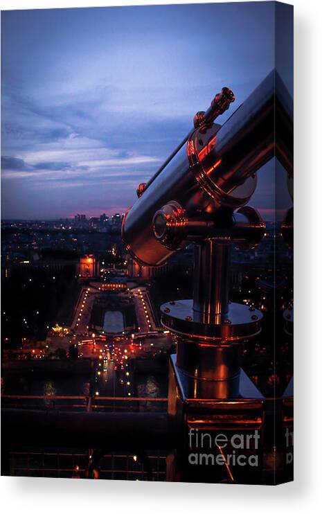 Paris Canvas Print featuring the photograph Spyglass Over Paris by Marina McLain