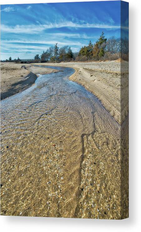 Sandy Hook Canvas Print featuring the photograph Sandy Hook Tidal Stream by Gary Slawsky