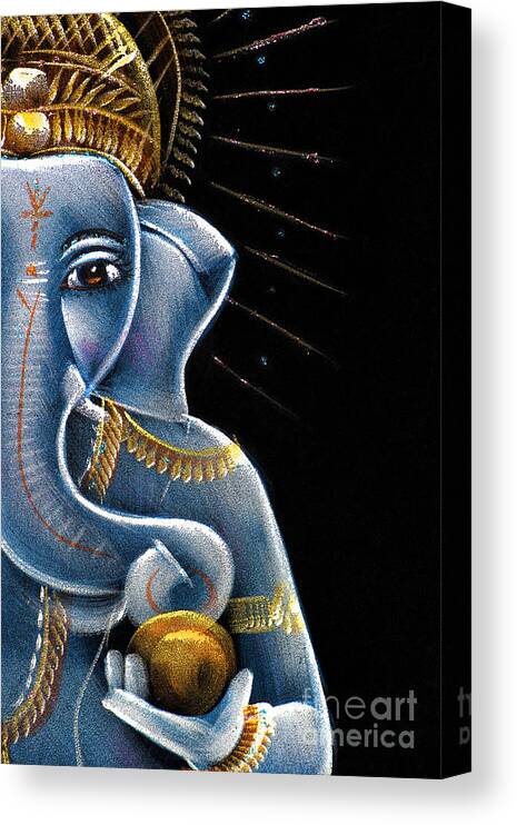 Ganesha Canvas Print featuring the painting Sri Ganesha by Tim Gainey