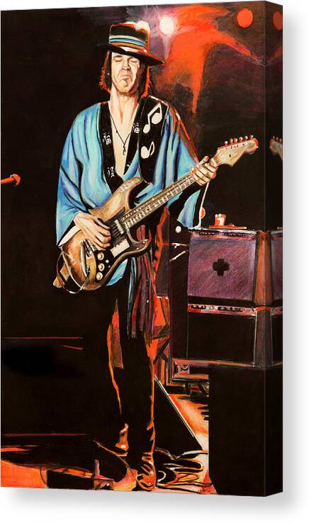 Steivie Ray Vaughan Canvas Print featuring the painting SRV by Chris Benice