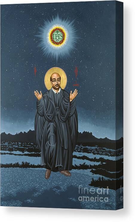 St. Ignatius Canvas Print featuring the painting St. Ignatius in Prayer Beneath the Stars 137 by William Hart McNichols