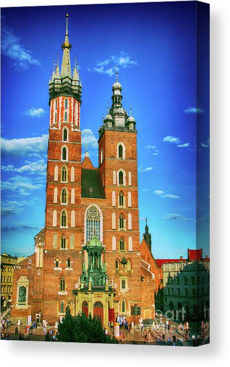 St Canvas Print featuring the photograph St. Mary's Basilica World Youth Day by Mariola Bitner