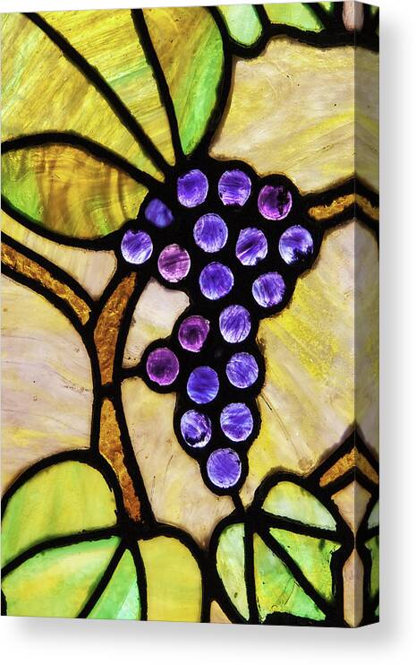 Stained Glass Canvas Print featuring the photograph Stained Glass Grapes 02 by Jim Dollar