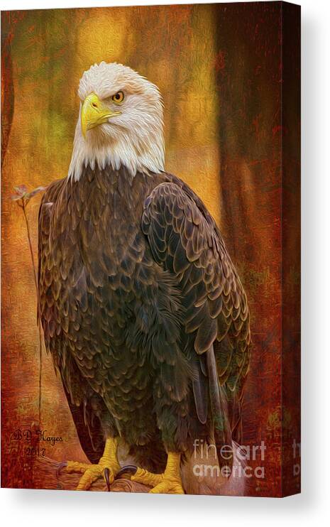 Eagles Canvas Print featuring the digital art Standing Tall and Proud by DB Hayes