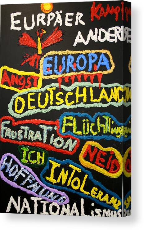 W Multicultural Nfprsa Product Review Reviews Marco Social Media Technology Websites \\in-d�lj\\ Darrell Black Definism Artwork Canvas Print featuring the mixed media State of Europe by Darrell Black