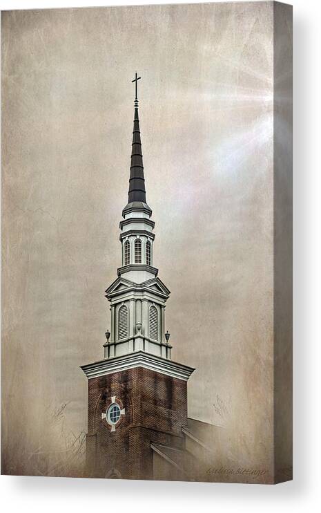 Church Steeple Canvas Print featuring the photograph Statesville Steeple by Melissa Bittinger