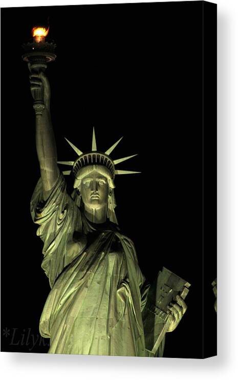 Statue Of Liberty Canvas Print featuring the photograph Statue of liberty by Lily K