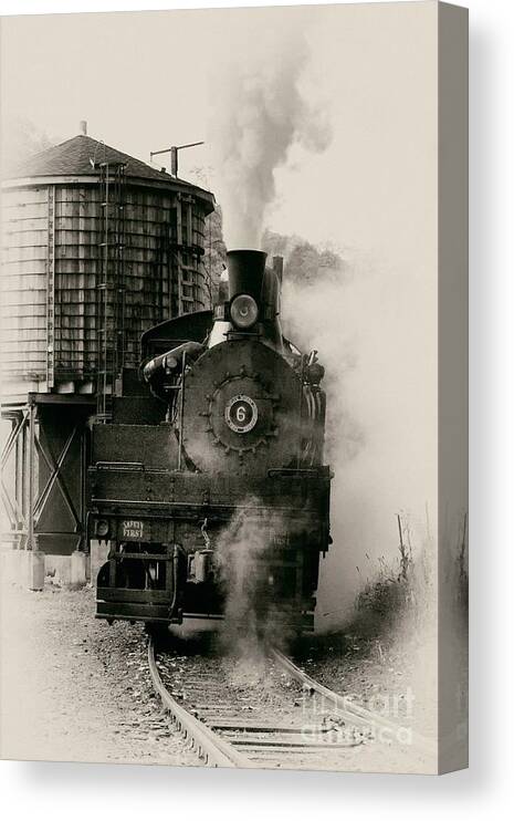 Antiquated Canvas Print featuring the photograph Steam Train by Jerry Fornarotto