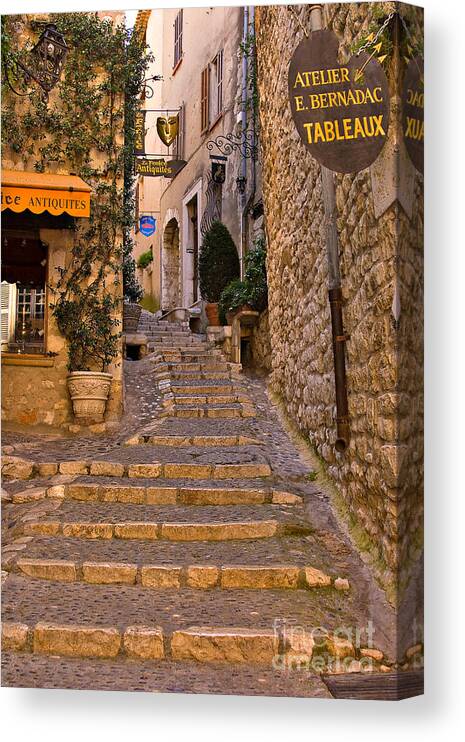 Travel Canvas Print featuring the photograph Steep Street in St Paul de Vence by Louise Heusinkveld