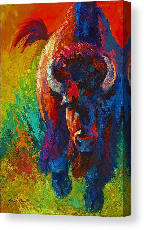 Wildlife Canvas Print featuring the painting Straight Forward Introduction by Marion Rose