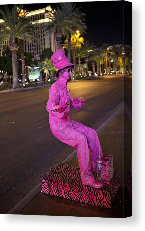 Las Vegas Canvas Print featuring the photograph Street Performer by Deborah Penland