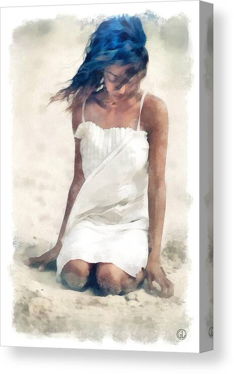 Woman Canvas Print featuring the digital art Summer breeze by Gun Legler