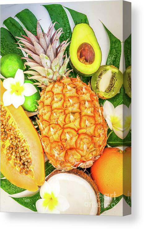 Summer Canvas Print featuring the photograph Summer diet, fresh fruits by Anastasy Yarmolovich
