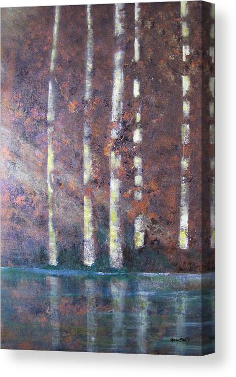 Trees Canvas Print featuring the painting Sunlight and Birch by Gary Smith
