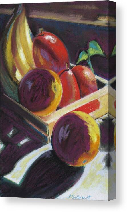 Fruit Canvas Print featuring the painting Sunlight on Fruit by Shirley Galbrecht