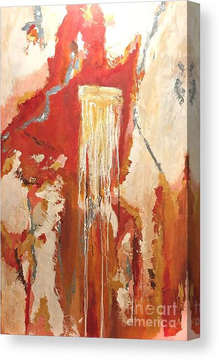 Abstract Canvas Print featuring the painting Sunrise Springs by Mary Mirabal