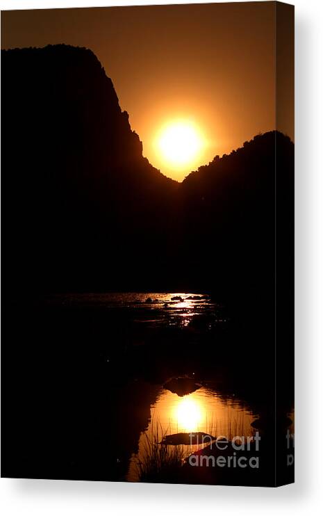 Sunset Canvas Print featuring the photograph Sunset Along The Yampa River by Max Allen