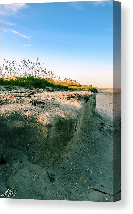 Beach Canvas Print featuring the photograph Sunset Erosion by Bradley Dever