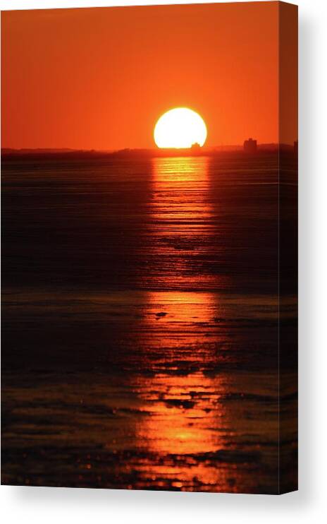 Abstract Canvas Print featuring the digital art Sunset On February 26-2018 Over Barrie by Lyle Crump