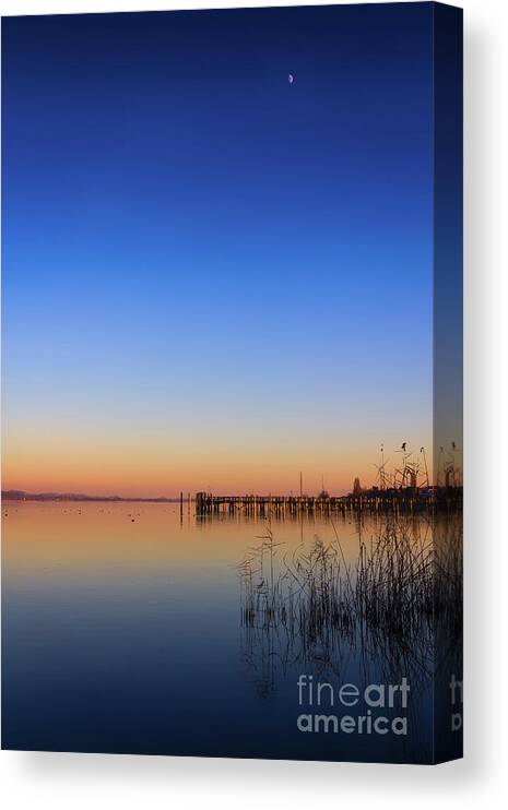 Lake-constance Canvas Print featuring the photograph Sunset on Lake Constance by Bernd Laeschke