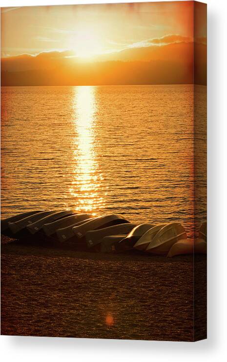 Mist Canvas Print featuring the photograph Sunset on Quinault by Michael Hope