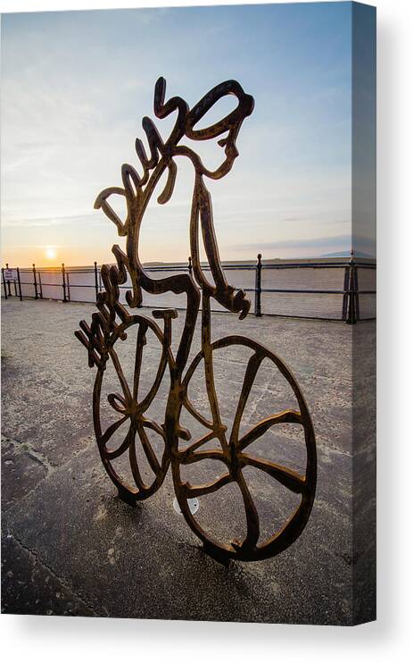 Statue Canvas Print featuring the photograph Sunset Rider by Spikey Mouse Photography