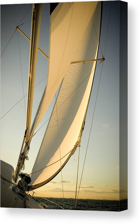 Windy Canvas Print featuring the photograph Sunset Sail by Jack Foley