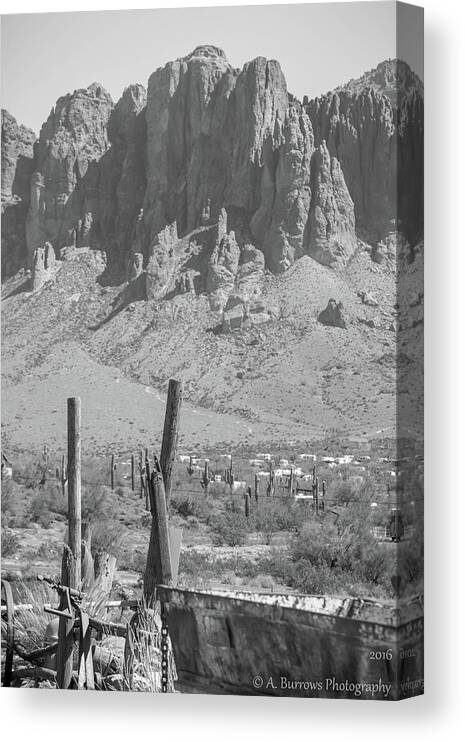 Superstition Mountains Canvas Print featuring the photograph Superstition Trough by Aaron Burrows