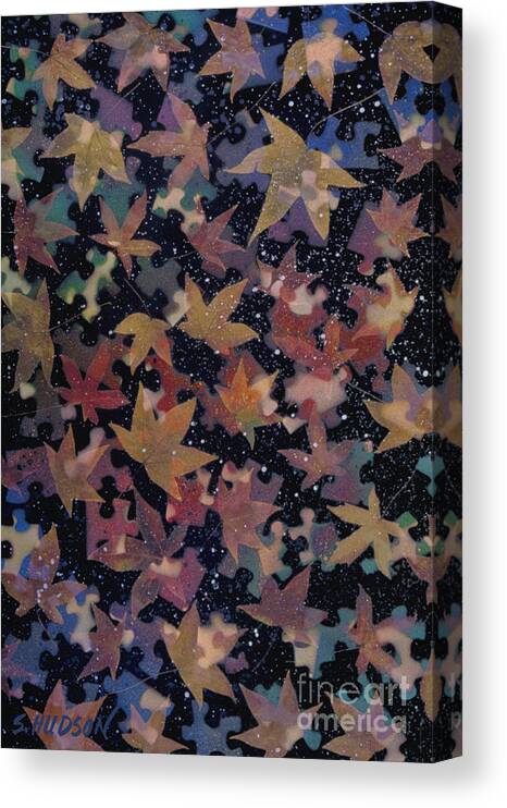 Leaves Canvas Print featuring the painting autumn leaves photographs - Autumn Sky #1 by Sharon Hudson